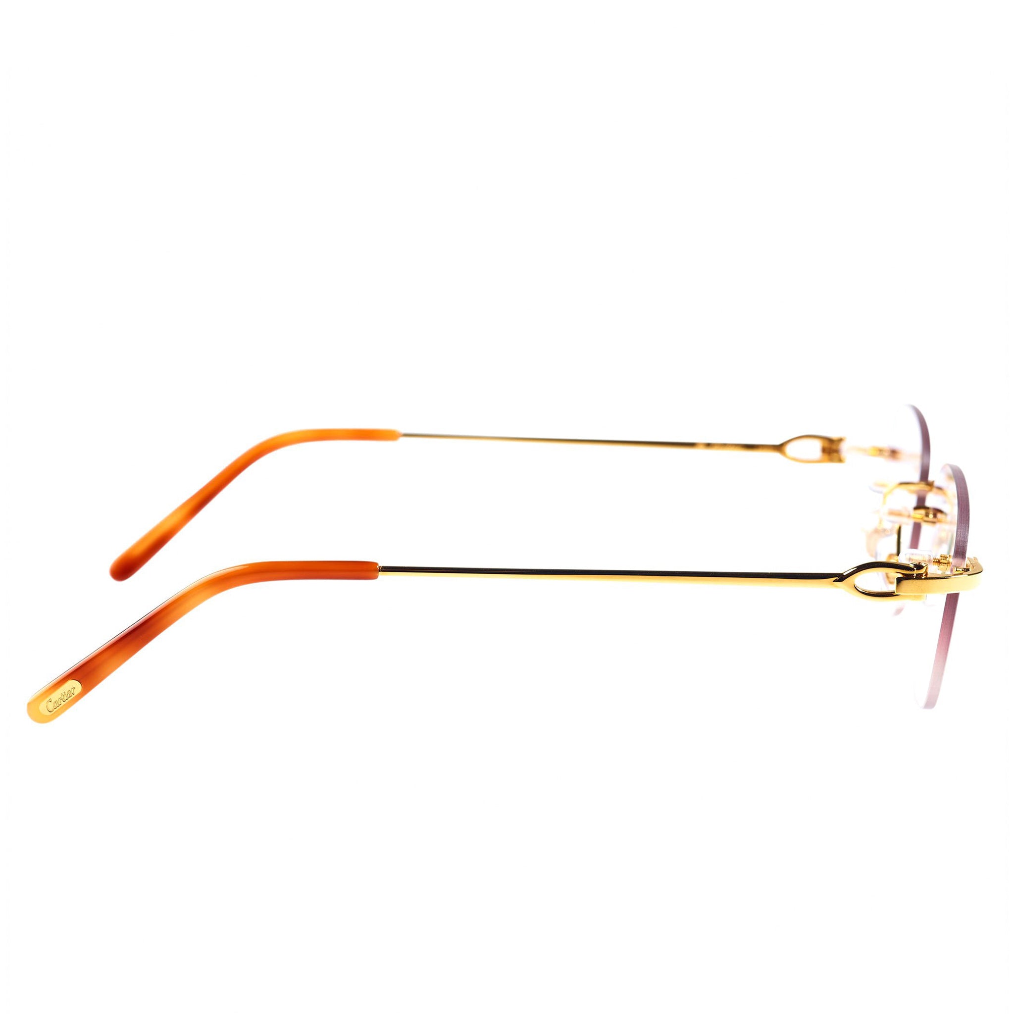 Image of Cartier Eyewear Custom CT00450 C Decor Rimless Sunglasses